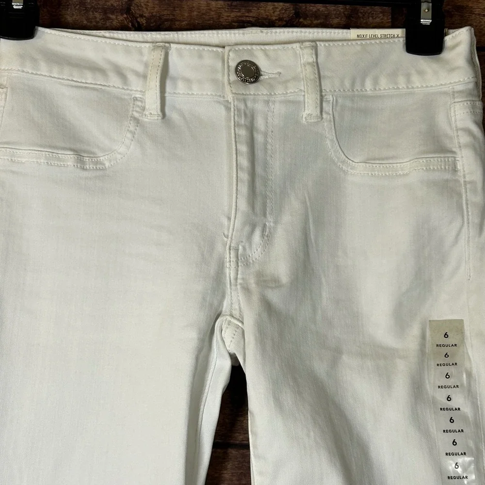 American Eagle Ne(x)t Level Stretch X White Low Rise Jeggings Skinny Jeans 6 Reg - Picture 2 of 9